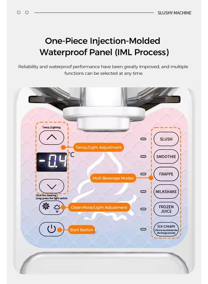 epicarma 6-in-1 Electric Slushie & Ice Cream Machine 2.6L, Professional Frozen Drink Maker, No Ice Needed, Stainless Steel Tank, Milkshake, Frappe, Cocktail & Slushy Blender - Image 2